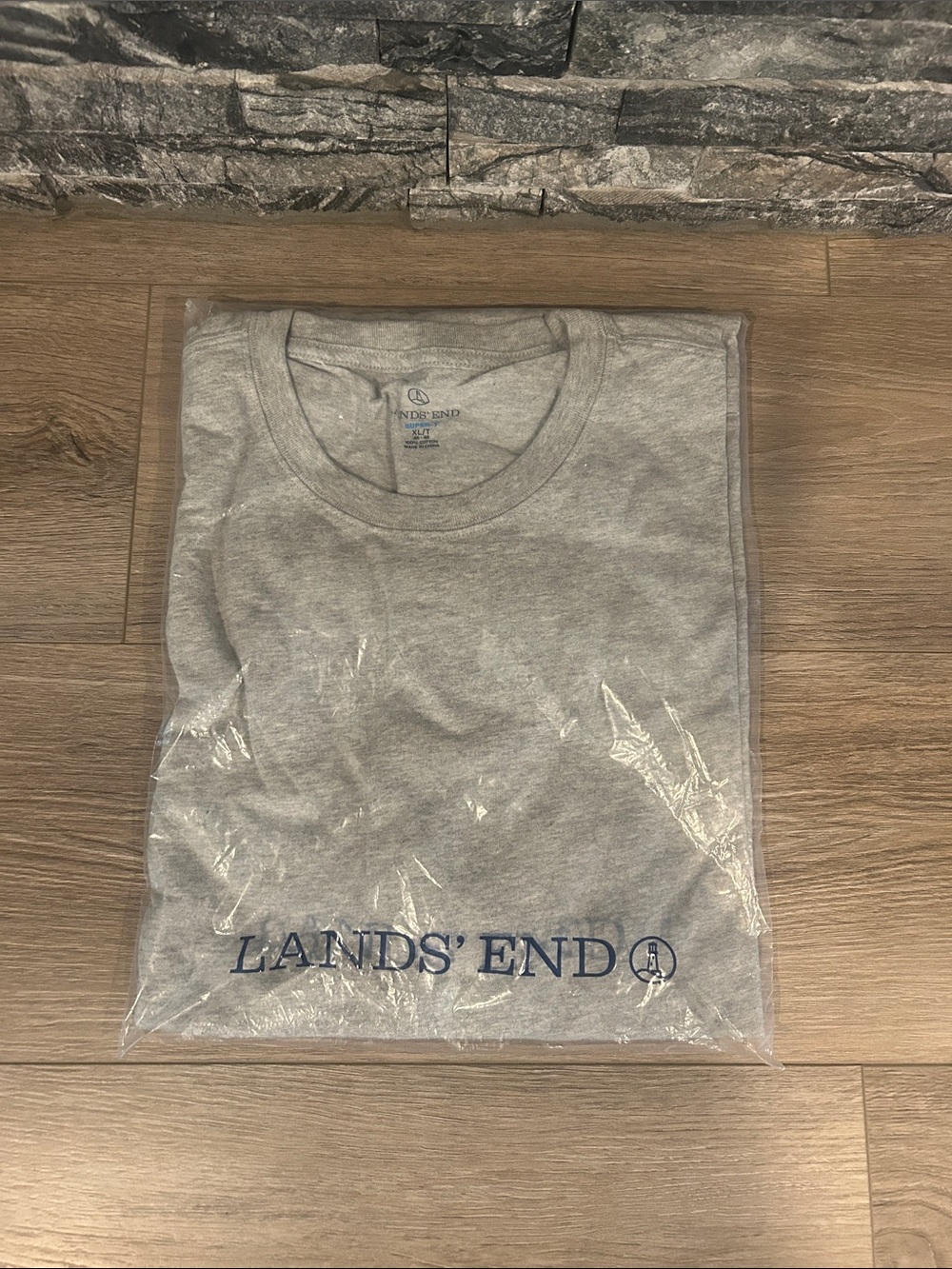 NWT Lands' End Light Gray Crew Super Tee Size XLT